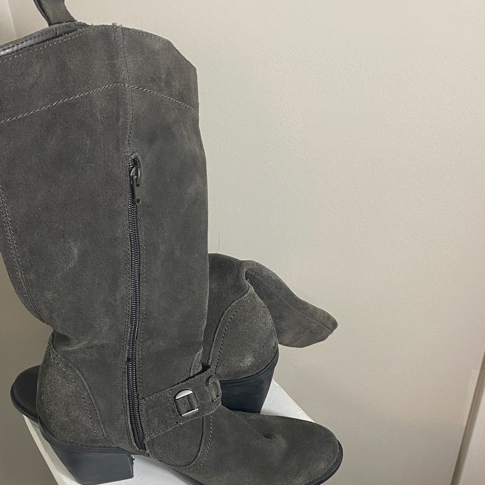 Bare Traps Gray Suede Knee-High Boots